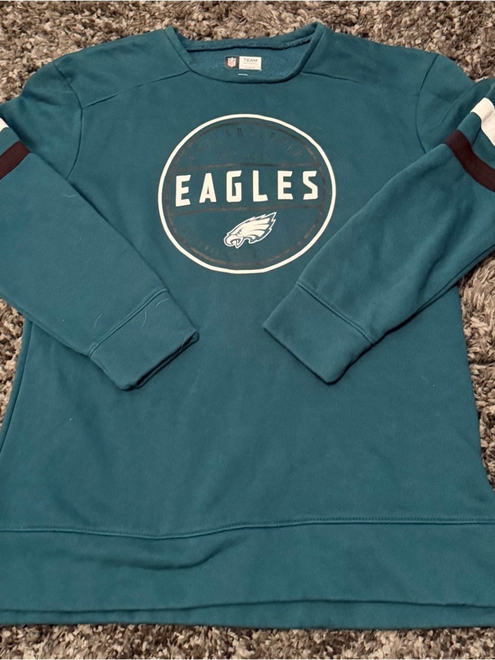 NFL Teal Philadelphia Eagles Pullover Sweatshirt with White Logo